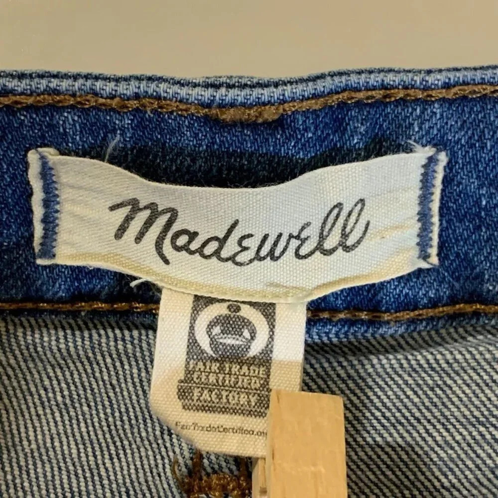 Madewell Women's Curvy High Rise Stretch Denim Cut Off Shorts Size 36 - Picture 6 of 14